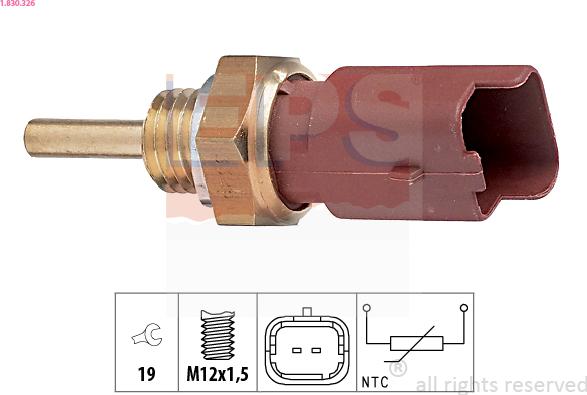 EPS 1.830.326 - Sensor, coolant temperature parts5.com