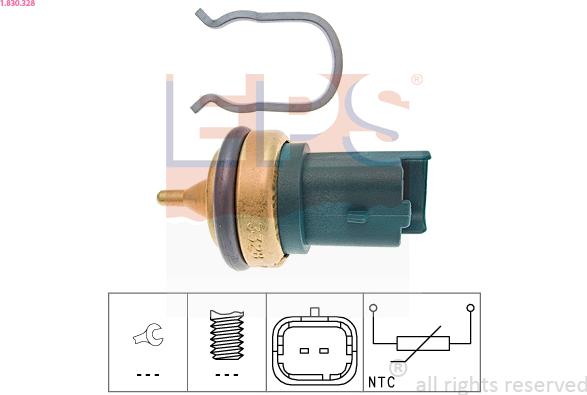 EPS 1.830.328 - Senzor,temperatura lichid de racire parts5.com