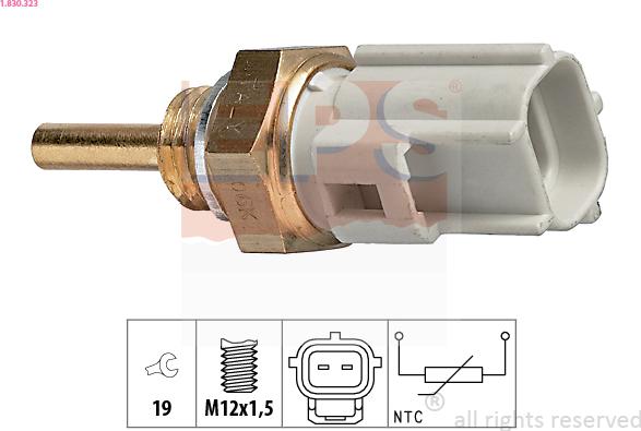 EPS 1.830.323 - Sensor, temperatura del refrigerante parts5.com