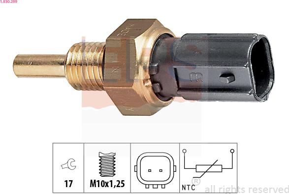 EPS 1.830.299 - Sensor, Kühlmitteltemperatur parts5.com