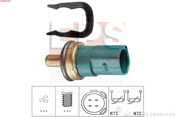 EPS 1.830.258 - Sensor, coolant temperature parts5.com