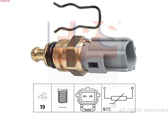 EPS 1.830.285 - Czujnik, temperatura płynu chłodzącego parts5.com