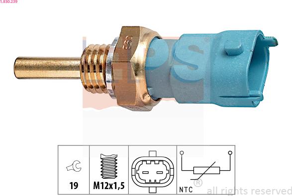 EPS 1.830.239 - Sensor, oil temperature parts5.com