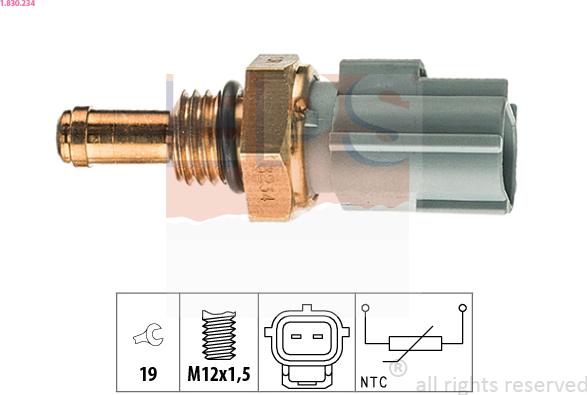 EPS 1.830.234 - Sensor, temperatura del aceite parts5.com