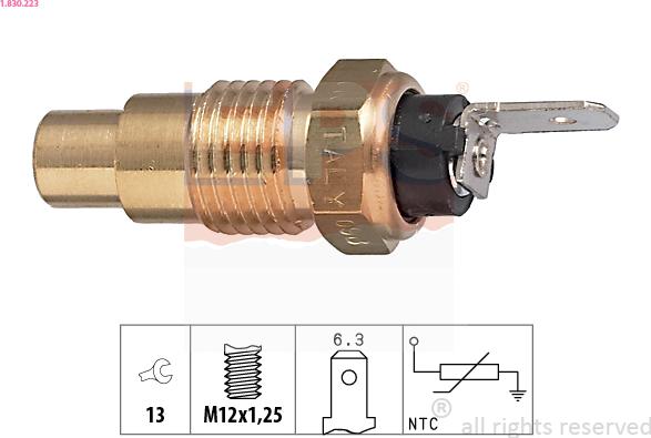 EPS 1.830.223 - Sensor, temperatura del refrigerante parts5.com