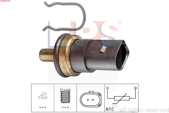 EPS 1.830.278 - Sensor, coolant temperature parts5.com