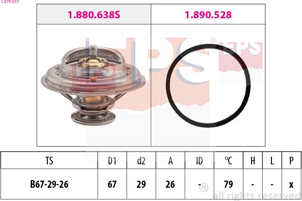 EPS 1.879.937 - Termostat, rashladna tečnost parts5.com