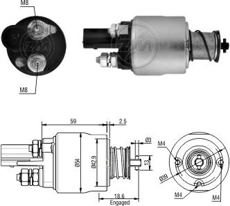 ERA ZM1498 - Solenoid, electromotor parts5.com