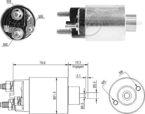 ERA ZM3795 - Solenoid Switch, starter parts5.com