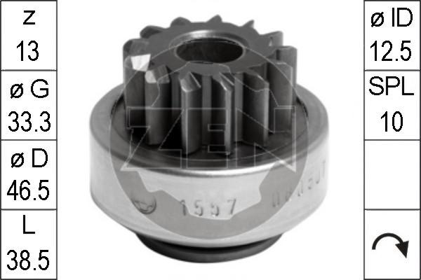 ERA ZN1557 - Pinion, starter parts5.com