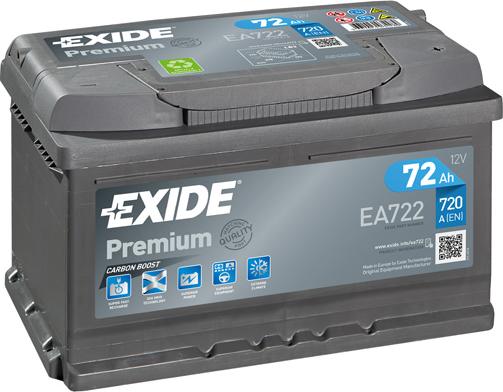 Exide EA722 - Startovací baterie parts5.com