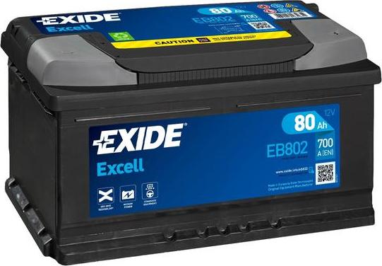 Exide EB802 - Marş motoru aküsü parts5.com