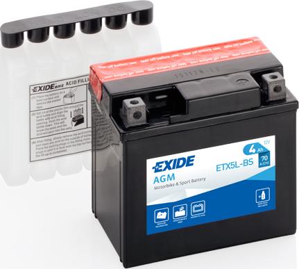 Exide ETX5L-BS - Baterie de pornire parts5.com