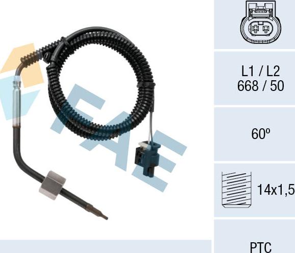 FAE 68094 - Snímač teploty výfukových plynov parts5.com