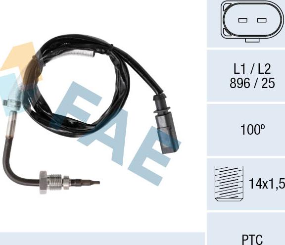 FAE 68093 - Датчик, температура на изгорелите газове parts5.com