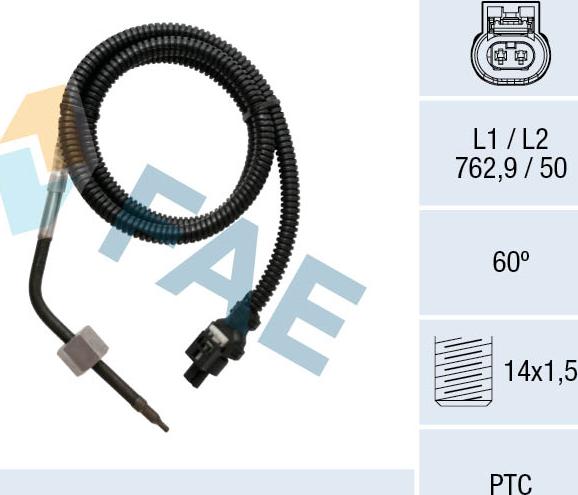 FAE 68041 - Senzor, temperatura ispušnih plinova parts5.com