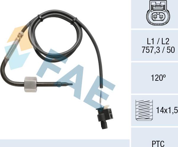 FAE 68050 - Čidlo, teplota výfukových plynů parts5.com