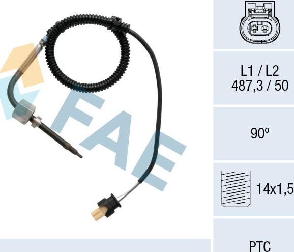 FAE 68015 - Sensor, temp. gas escape parts5.com