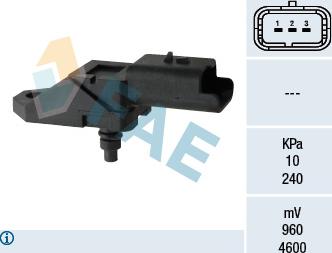 FAE 15046 - Czujnik, ciśnienie w kolektorze dolotowym parts5.com