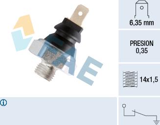 FAE 11410 - Snímač, tlak oleje parts5.com