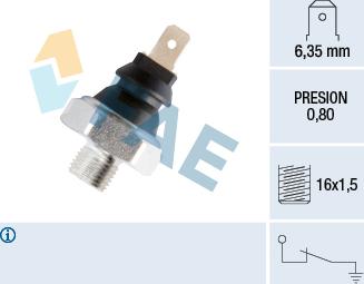 FAE 11630 - Senzor,presiune ulei parts5.com