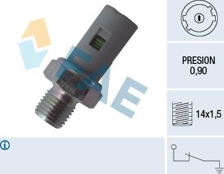 FAE 12635 - Αισθητήρας, πίεση λαδιού parts5.com