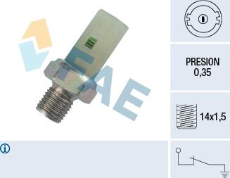 FAE 12370 - Senzor, pritisak ulja parts5.com