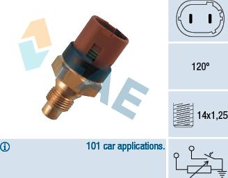 FAE 34100 - Sensor, temperatura del refrigerante parts5.com