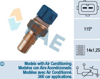 FAE 34110 - Senzor, temperatura rashladnog sredstva parts5.com