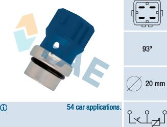 FAE 34330 - Sensor, temperatura del refrigerante parts5.com