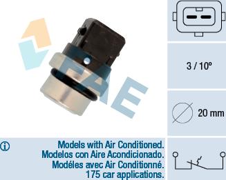 FAE 35650 - Sensor, coolant temperature parts5.com