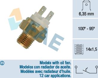 FAE 36060 - Temperature Switch, radiator / air conditioner fan parts5.com