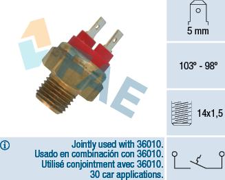 FAE 36020 - Temperature Switch, radiator / air conditioner fan parts5.com