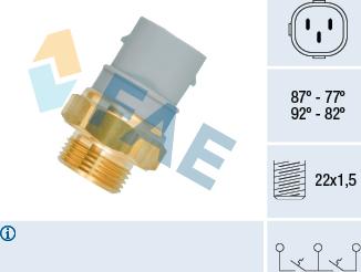 FAE 38160 - Interruptor de temperatura, ventilador del radiador parts5.com