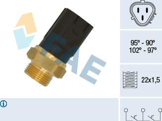 FAE 38185 - Temperaturna sklopka, ventilator hladnjaka parts5.com