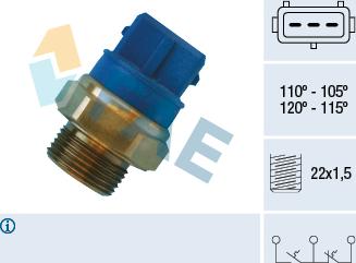 FAE 38330 - Interruptor de temperatura, ventilador del radiador parts5.com