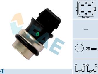 FAE 33650 - Датчик, температура охлаждающей жидкости parts5.com