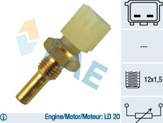 FAE 33040 - Snímač teploty chladiacej kvapaliny parts5.com