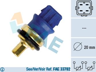 FAE 33780 - Датчик, температура охлаждающей жидкости parts5.com