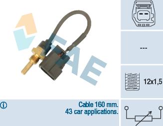 FAE 32425 - Sensor, coolant temperature parts5.com