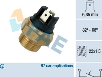 FAE 37350 - Comutator temperatura, ventilator radiator parts5.com