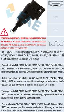 FAE 24763 - Prekidač za stop-svetlo parts5.com