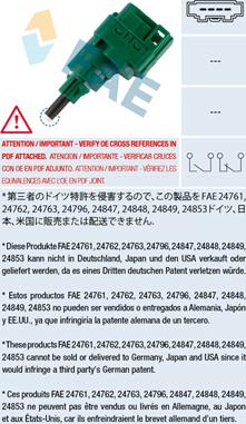 FAE 24762 - Brake Light Switch parts5.com