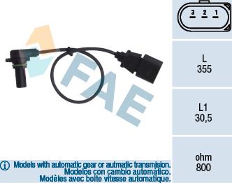 FAE 79062 - Senzor turatie, cutie de viteza automata parts5.com