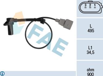 FAE 79311 - Capteur d'angle, vilebrequin parts5.com