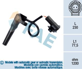 FAE 79281 - Αισθητήρας στροφών, αυτόματο κιβώτιο ταχυτήτων parts5.com