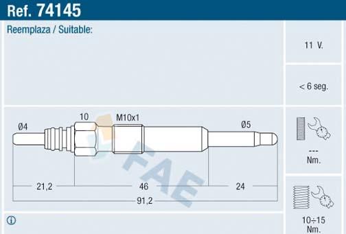 FAE 74145 - Προθερμαντήρας parts5.com