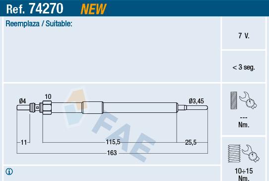 FAE 74270 - Glühkerze parts5.com