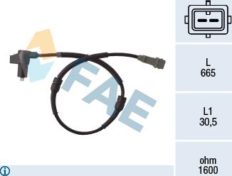 FAE 78007 - Senzor, stevilo obratov kolesa parts5.com