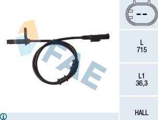 FAE 78107 - Датчик, обороти на колелото parts5.com